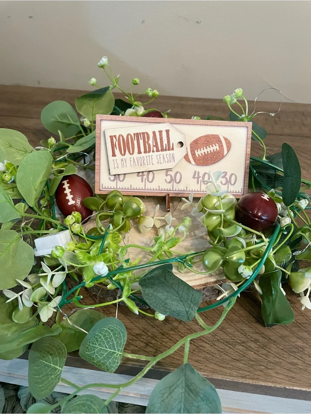 Football Party Centerpieces (Set of 6) Rustic First Year Down Birthday